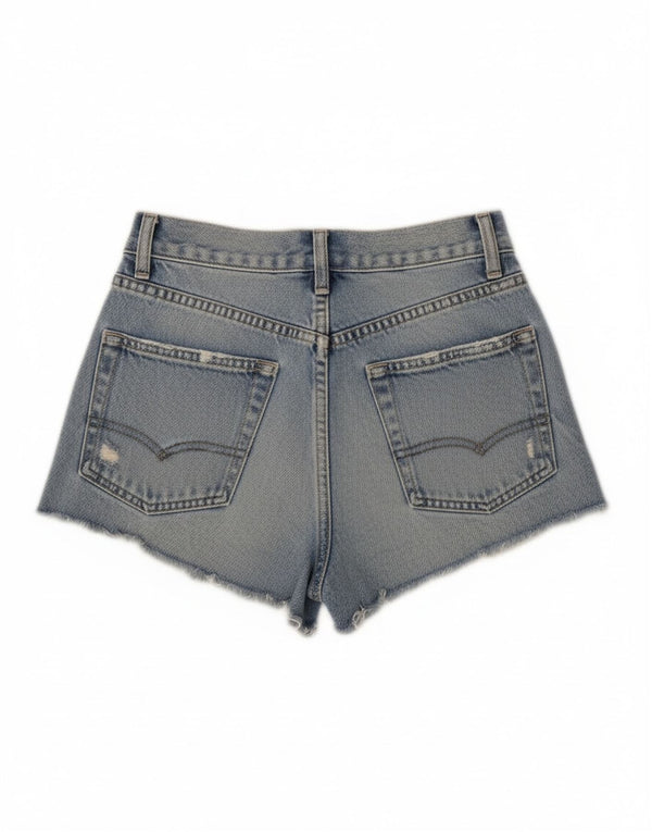 Zara højtaljede denimshorts til kvinder EU 32 2XS W22 blå bomuld