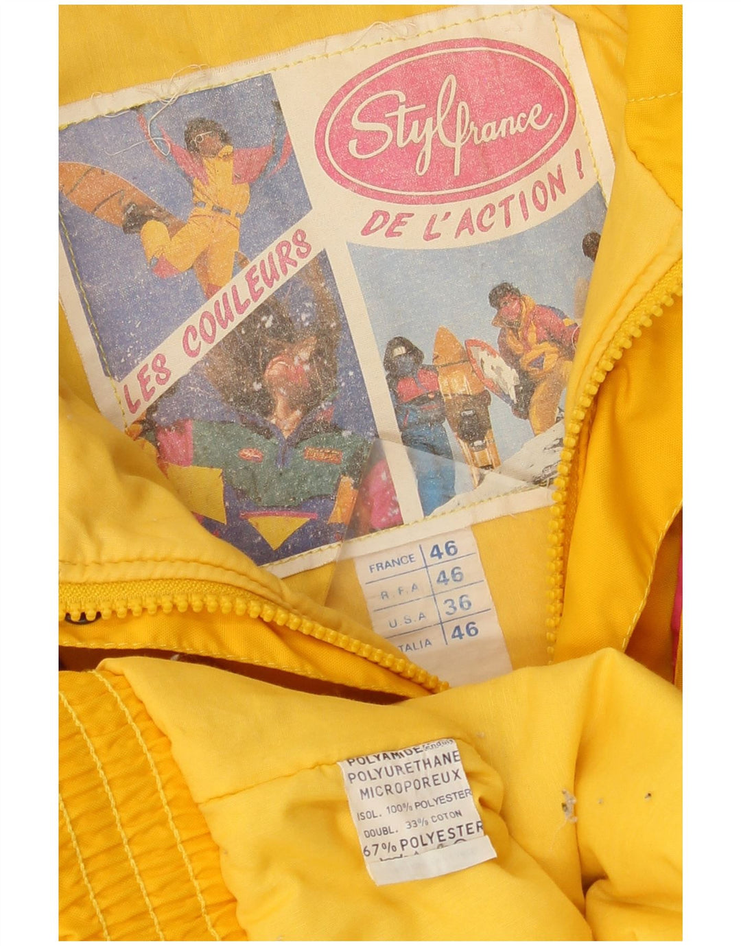 Vintage Skijakke til mænd IT 46 Lille flerfarvet Colourblock Polyamid