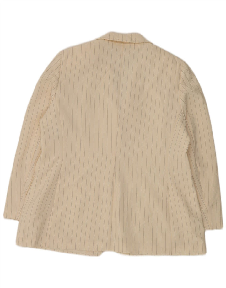 Marks & Spencer Dame 2-knaps blazerjakke UK 20 2XL Hvid nålestribe