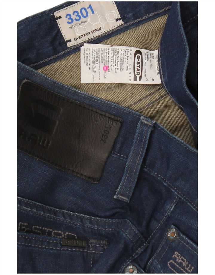 G-Star Straight Jeans til mænd W34 L32 Marineblå bomuld