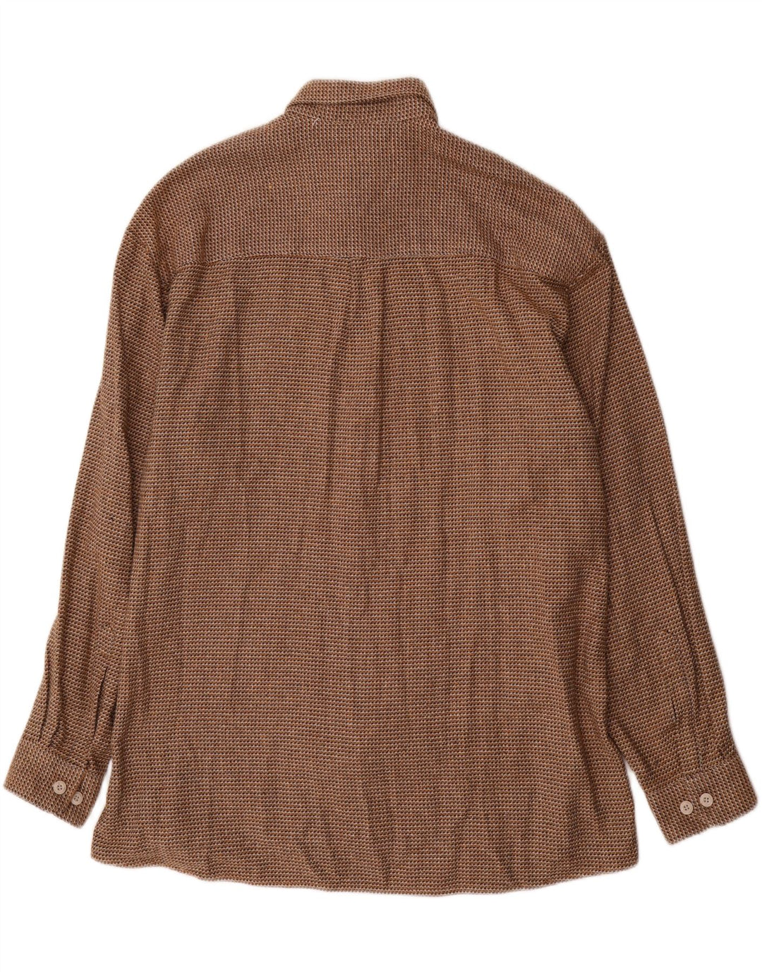 Vintage herreskjorte str. 43 XL Brun Houndstooth Bomuld