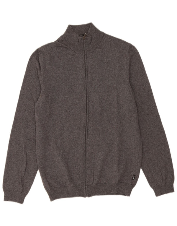 Hugo Boss Herre Slim Fit Cardigan Sweater Medium Grå Merinould