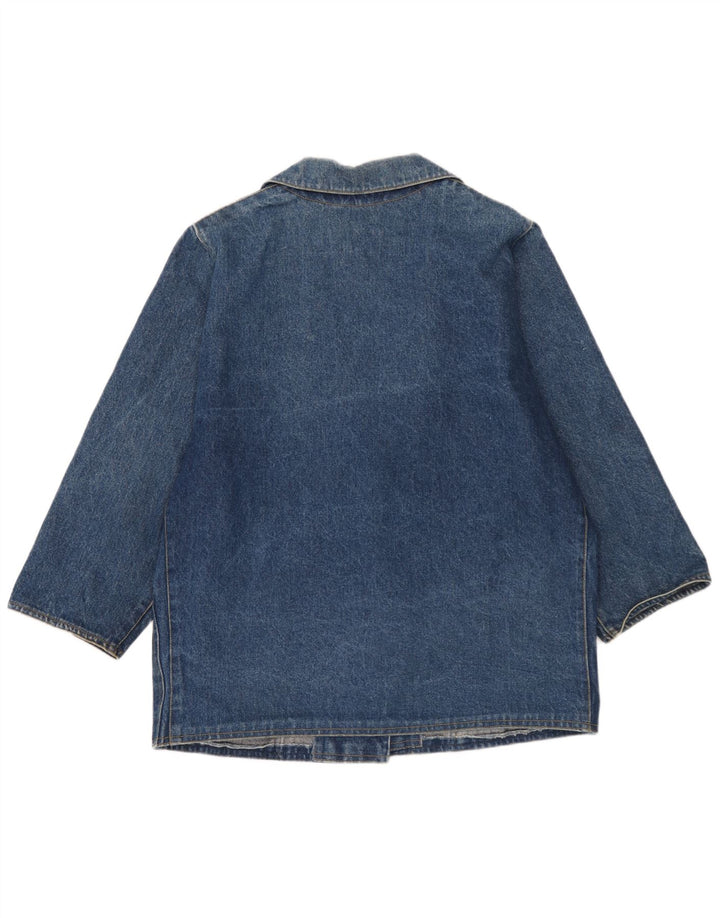 Vintage Dame Oversized 2 Button Denim Blazer Jacket UK 18 XL Blå
