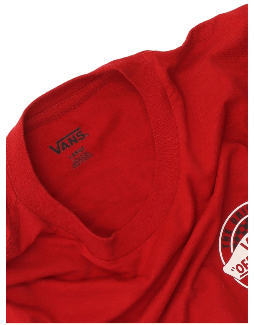 Vans Dame Grafisk T-Shirt Top UK 14 Stor Rød Bomuld