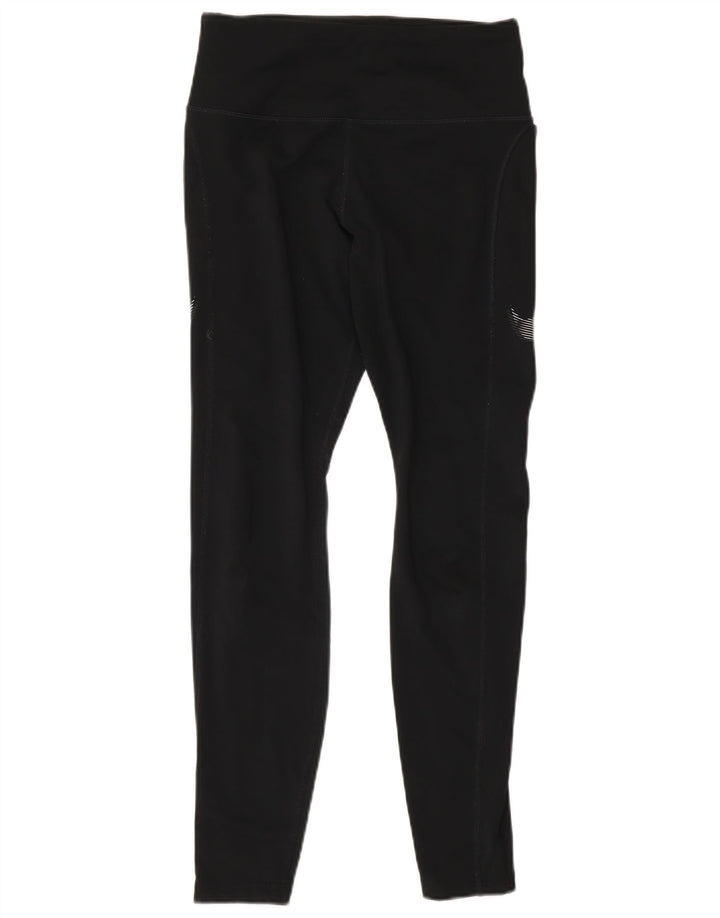 Nike Dame Dri Fit Leggings UK 8 Small Black Colourblock Polyester
