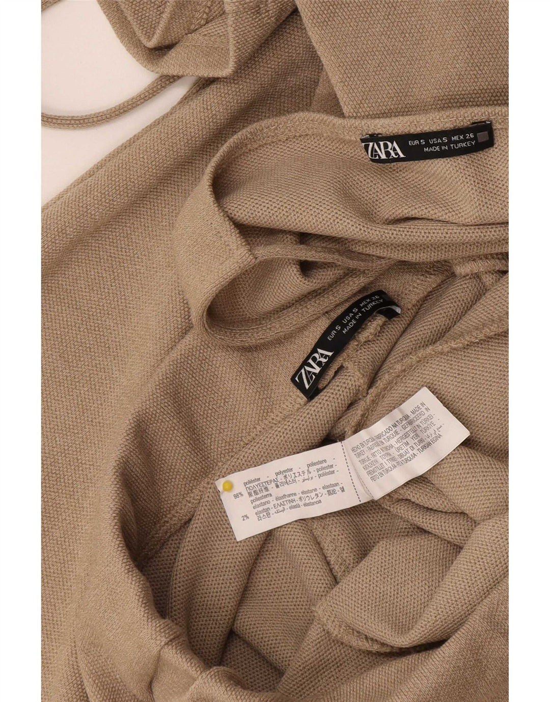 Zara Damesæt 2 stk. UK 8 Small W28 L28 Beige Polyester