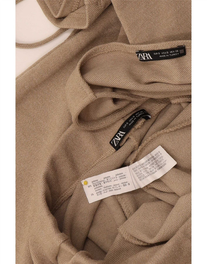 Zara Damesæt 2 stk. UK 8 Small W28 L28 Beige Polyester
