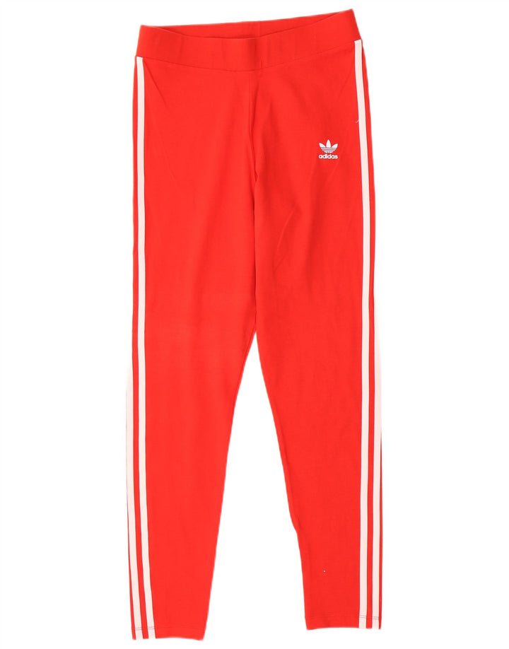 Adidas Dame Leggings UK 14 Medium Rød Bomuld