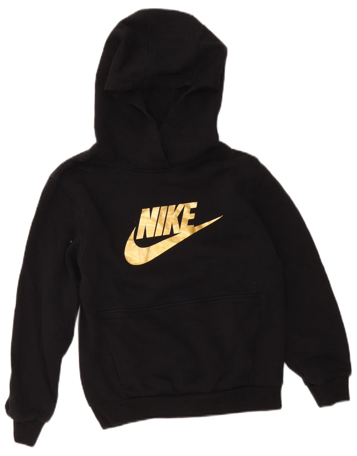Nike drenge grafisk hættetrøje 10-11 år medium sort bomuld