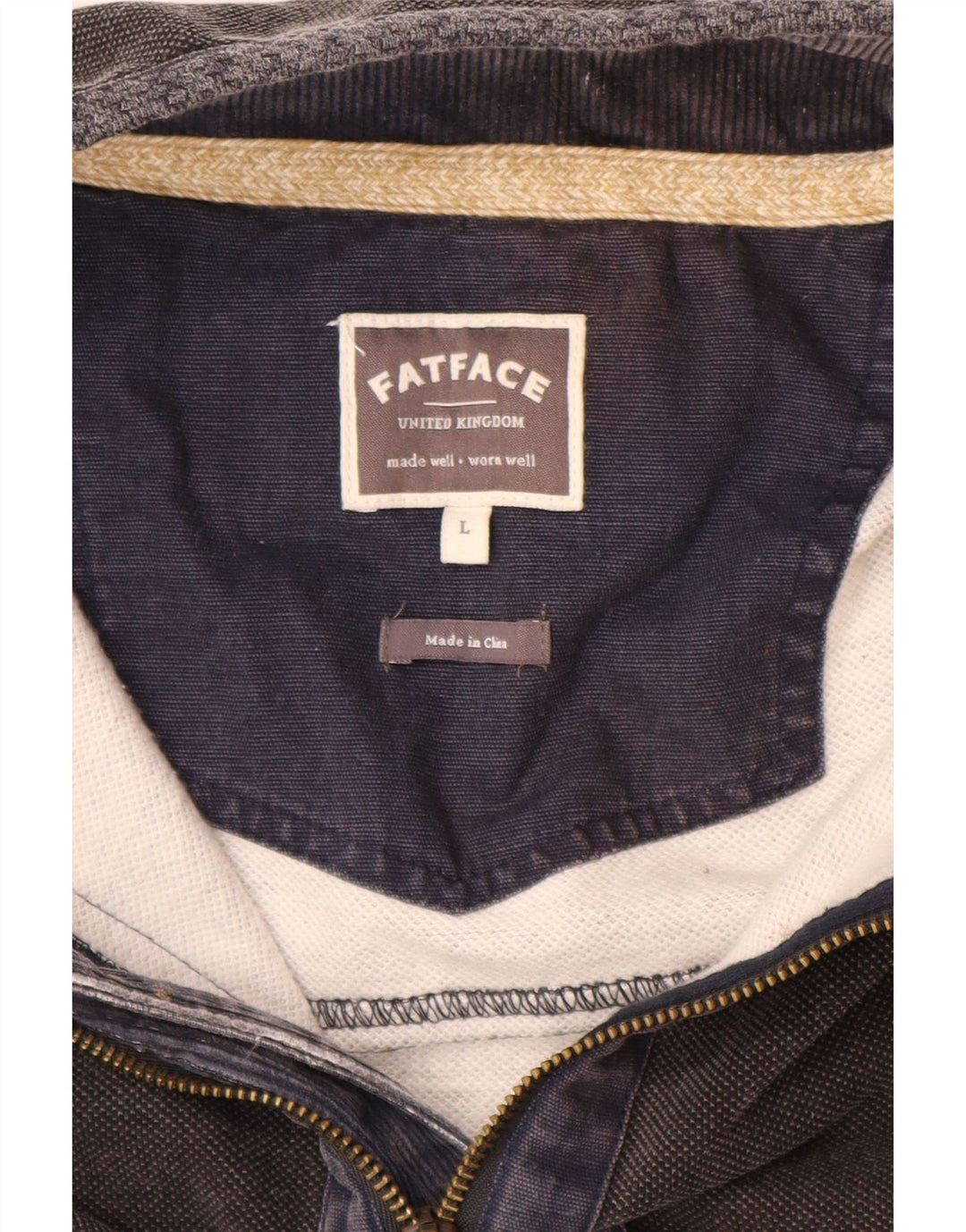 Fat Face Herre Zip Neck Sweatshirt Jumper Stor Grå Bomuld