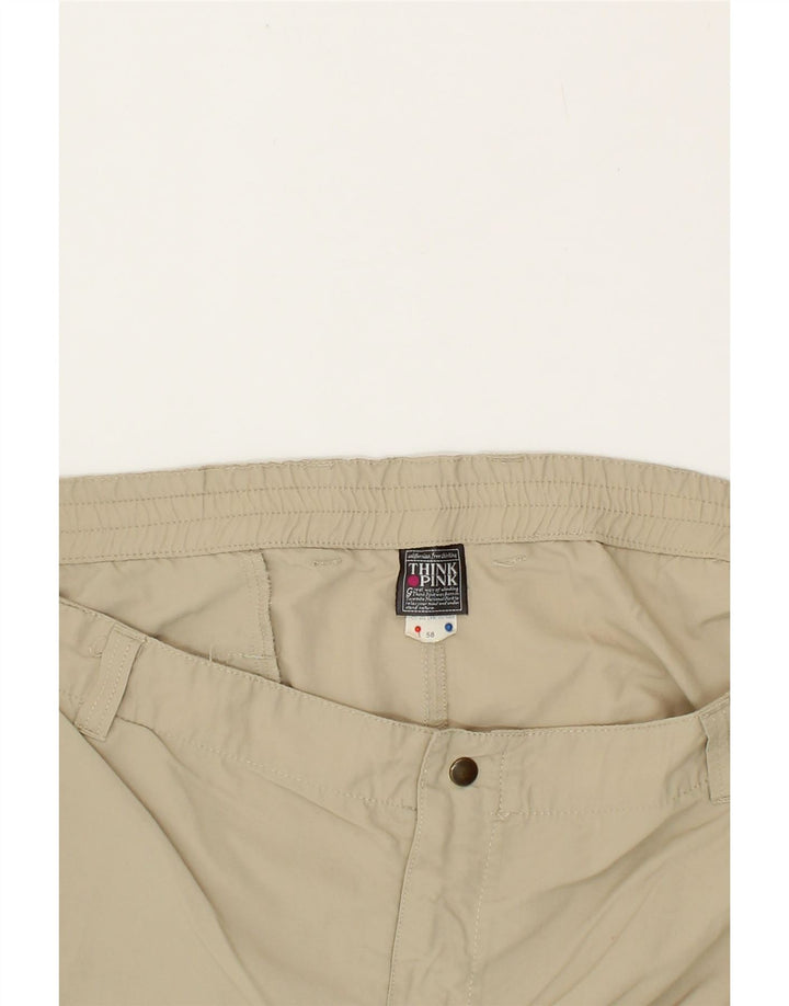 THINK PINK Mens Cargo Shorts IT 58 4XL W44  Beige Nylon Vintage Think Pink and Second-Hand Think Pink from Messina Hembry 