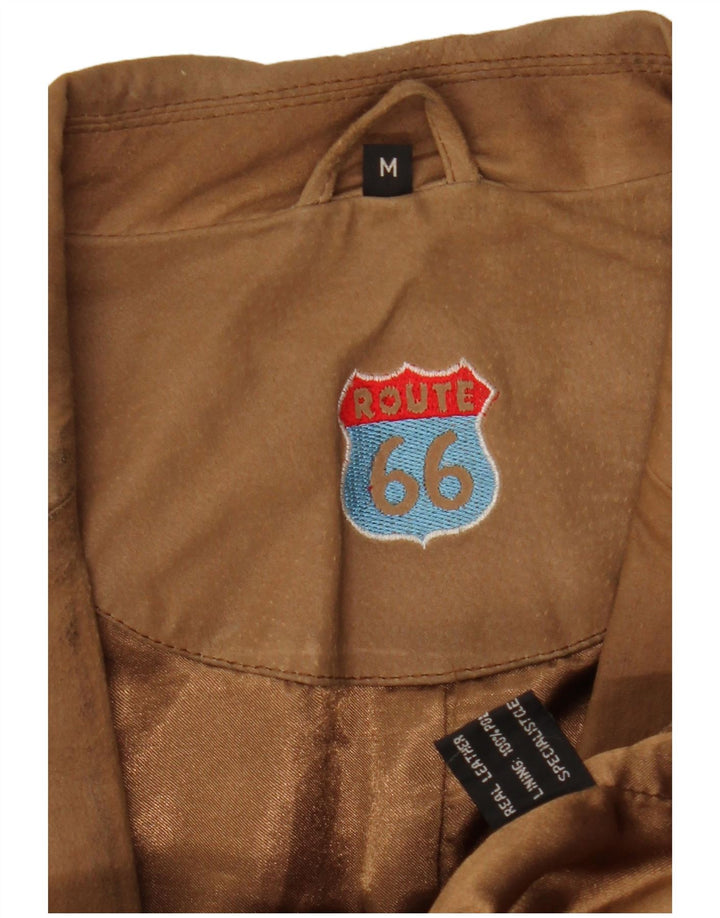 Route 66 Herre 2-knaps læder blazerjakke UK 38 Medium Brun