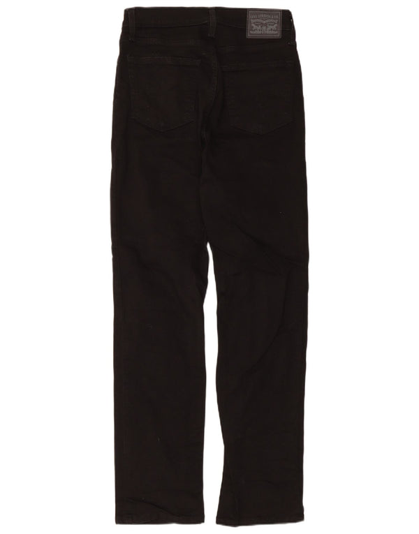 Levi's Dame 724 Højtaljede lige jeans W28 L30 sort bomuld