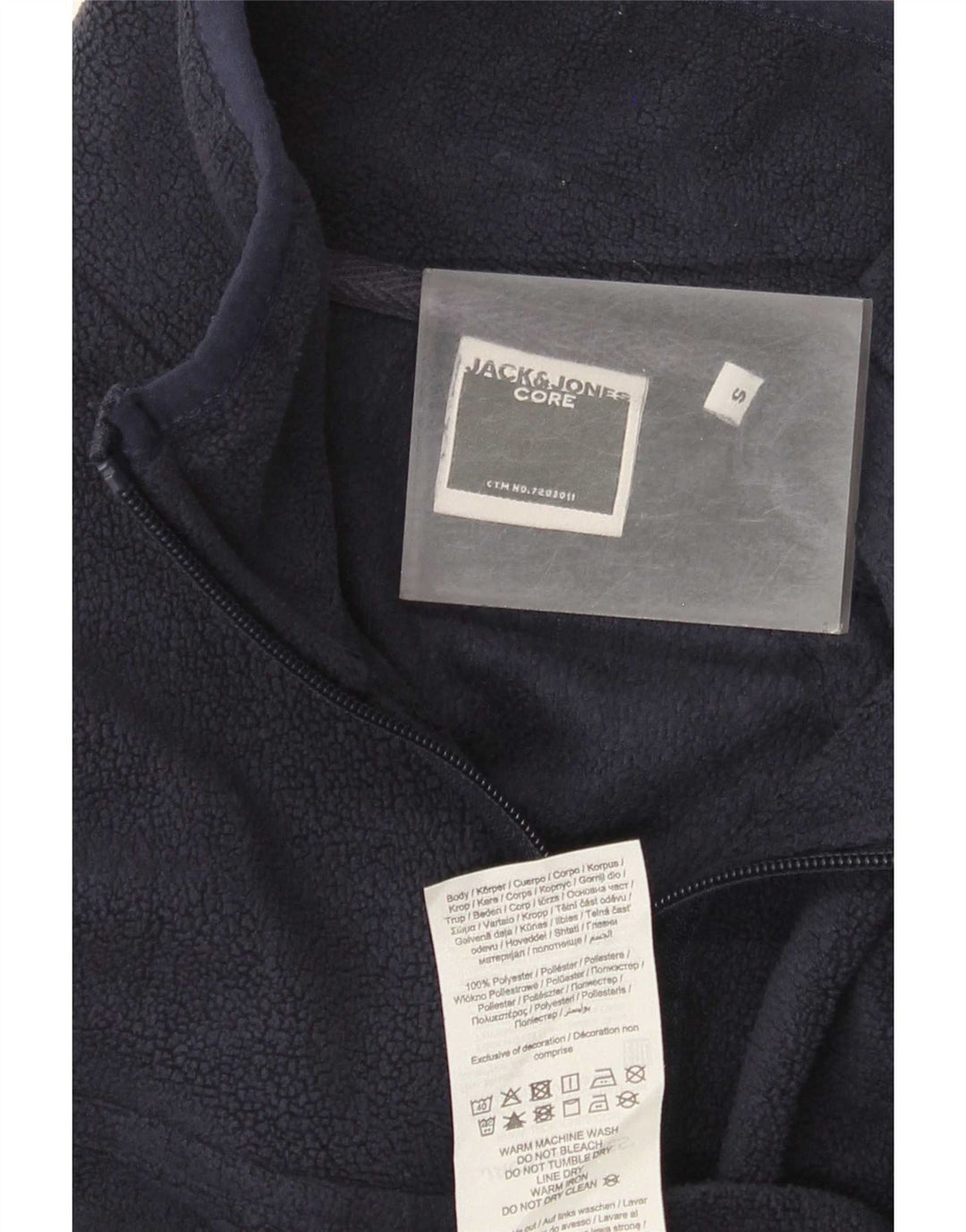 Jack & Jones Fleece Jumper med lynlås til mænd, lille marineblå polyester