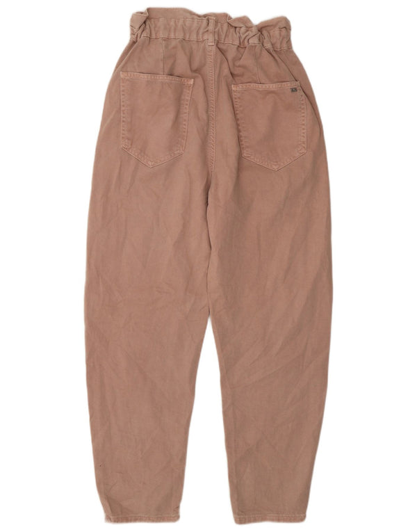 Zara højtaljede koniske chinosbukser til kvinder EU 36 XS W26 L26 Pink bomuld