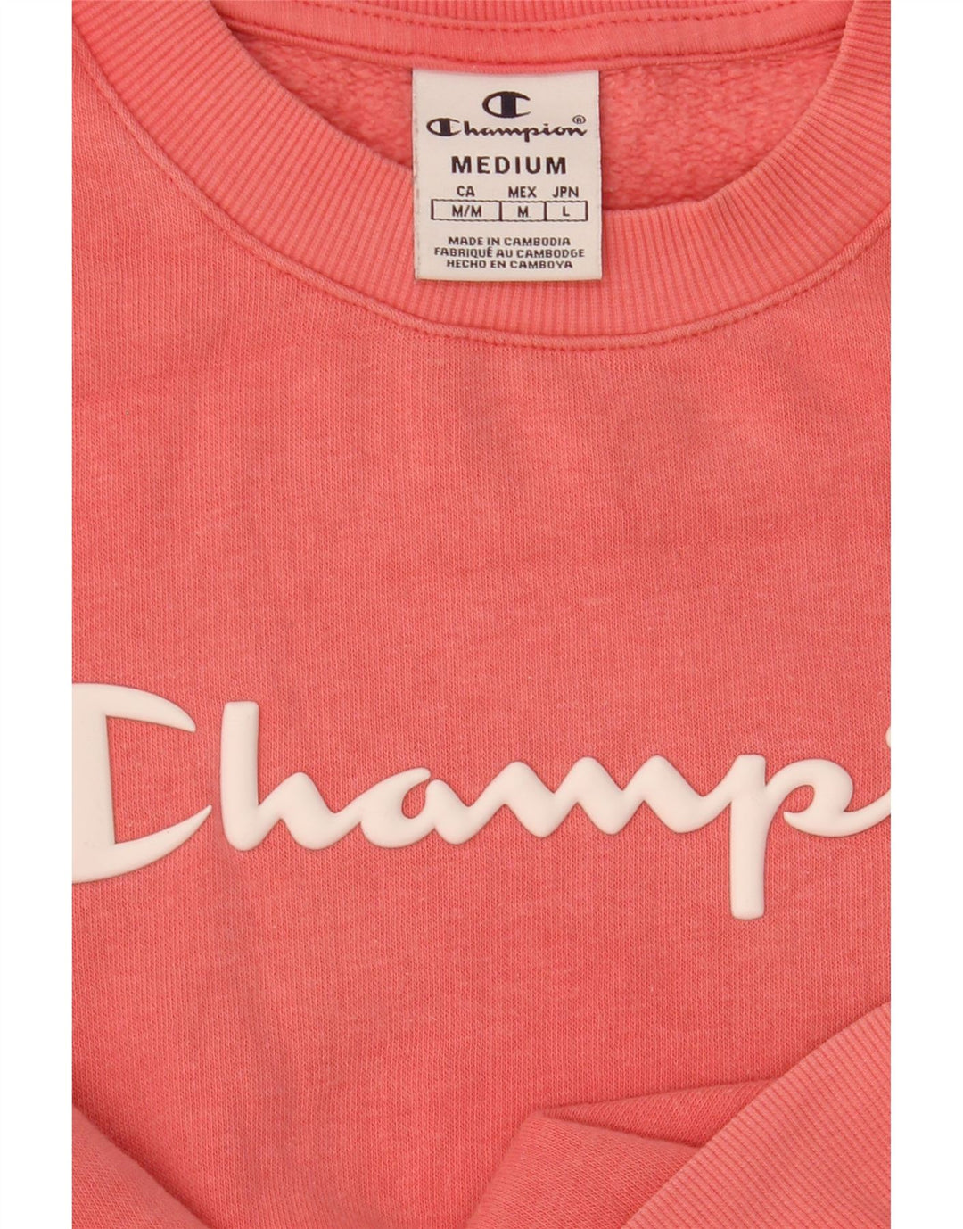 Champion Dame Grafisk Sweatshirt Jumper UK 14 Medium Pink