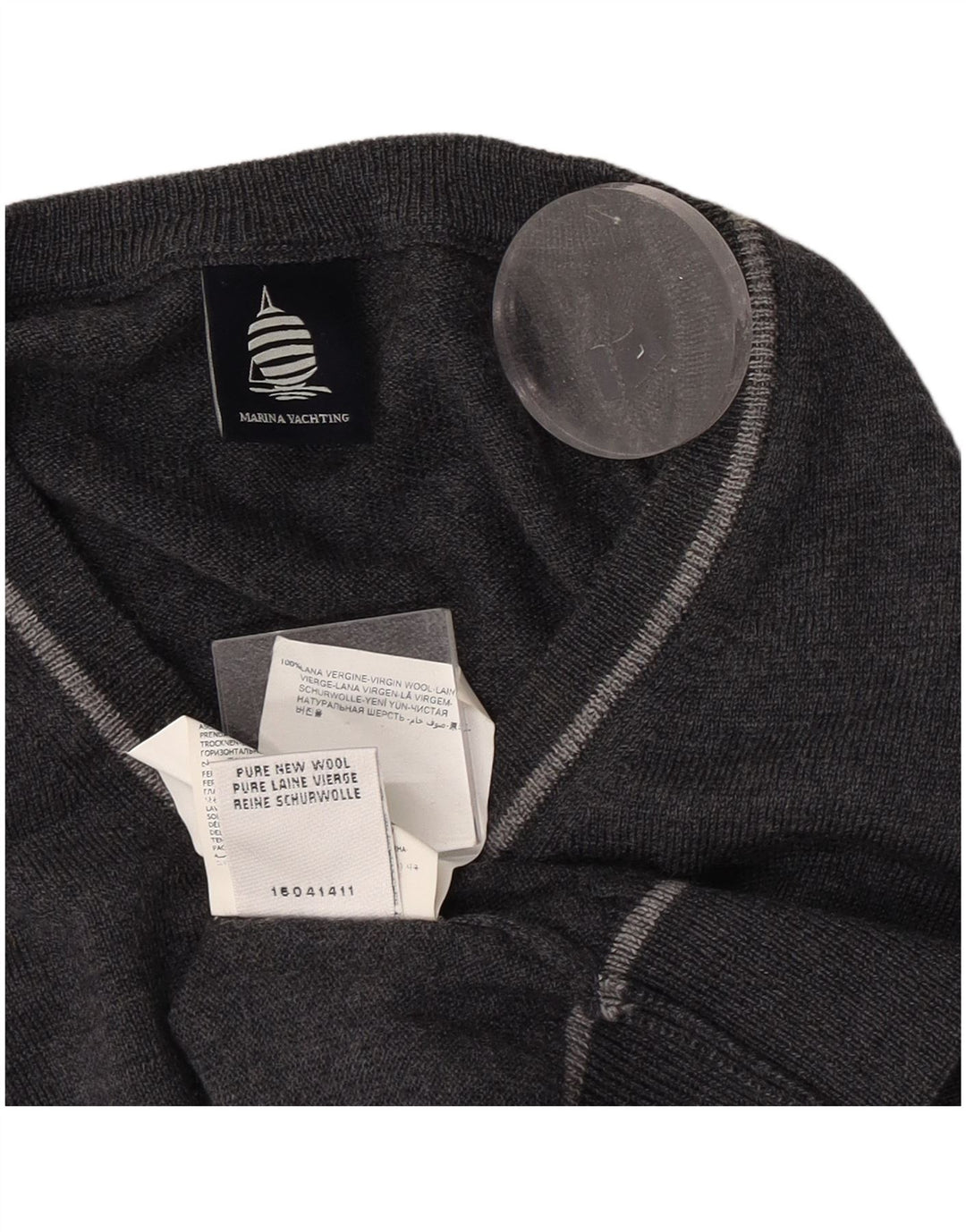 Marina Yachting Herre V-hals sweater Stor grå uld