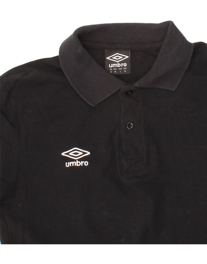 UMBRO Mens Polo Shirt Medium Black Cotton Vintage Umbro and Second-Hand Umbro from Messina Hembry 