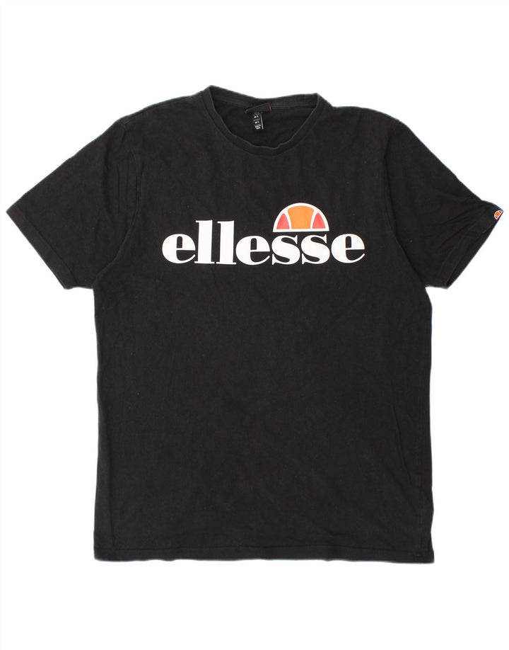 ELLESSE Herre Grafisk T-Shirt Top Stor Sort