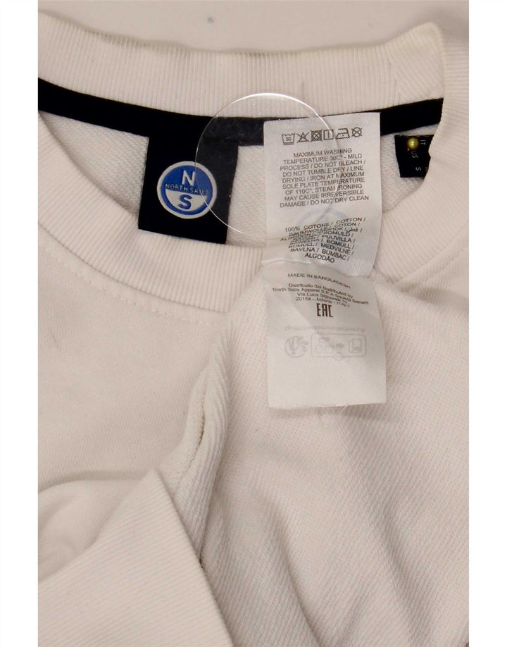 North Sails Herre Grafisk Sweatshirt Jumper Lille Hvid Bomuld