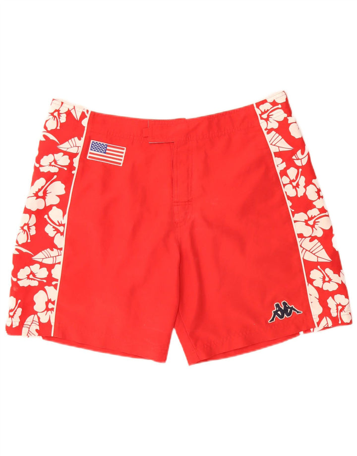 Kappa Herre grafiske badeshorts store røde blomsterpolyester
