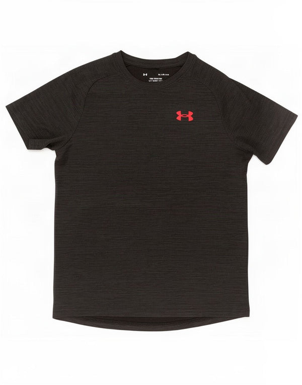 Under Armour Boys T-Shirt Top 11-12 år Stor sort nålestribe
