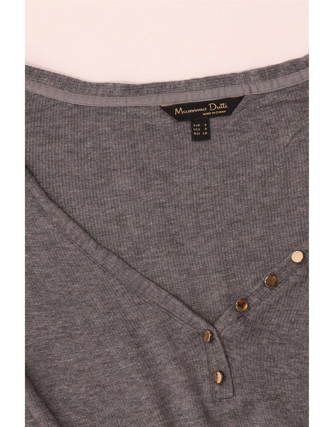 Massimo Dutti Dame Top Langærmet UK 10 Lille Grå