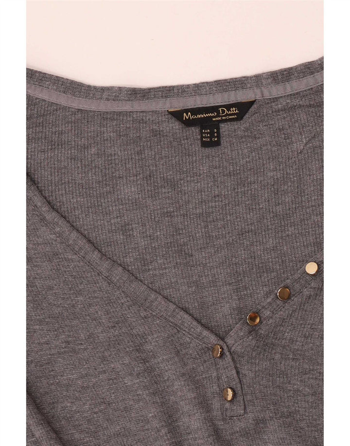 Massimo Dutti Dame Top Langærmet UK 10 Lille Grå