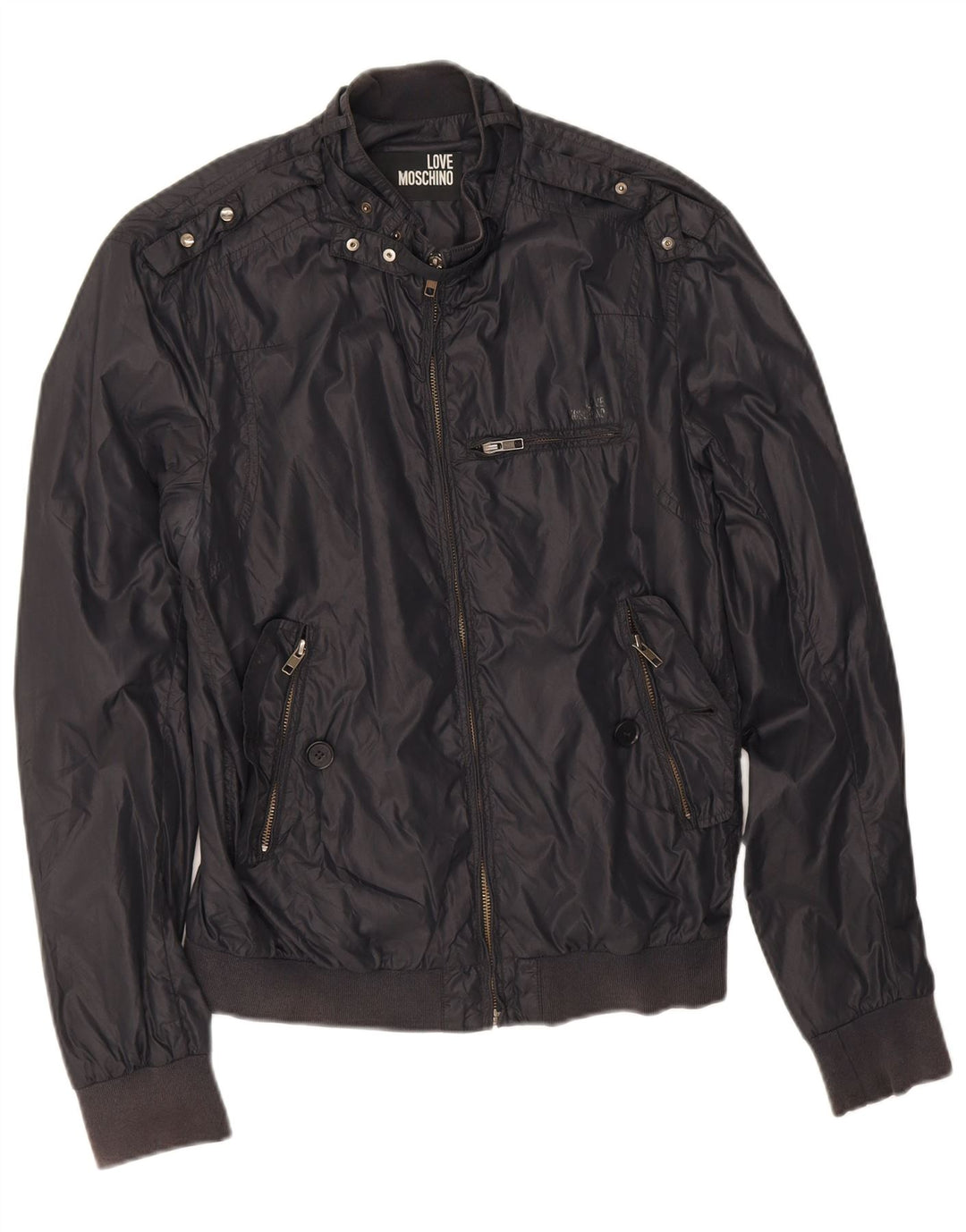 Moschino Bomberjakke til mænd UK 38 Medium Sort Polyamid