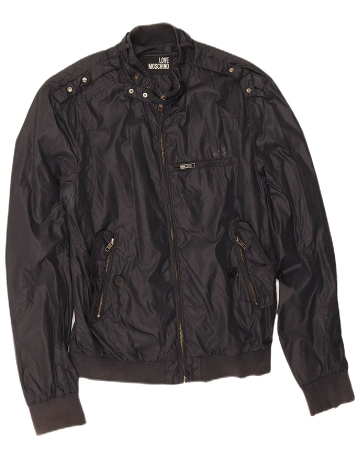 Moschino Bomberjakke til mænd UK 38 Medium Sort Polyamid