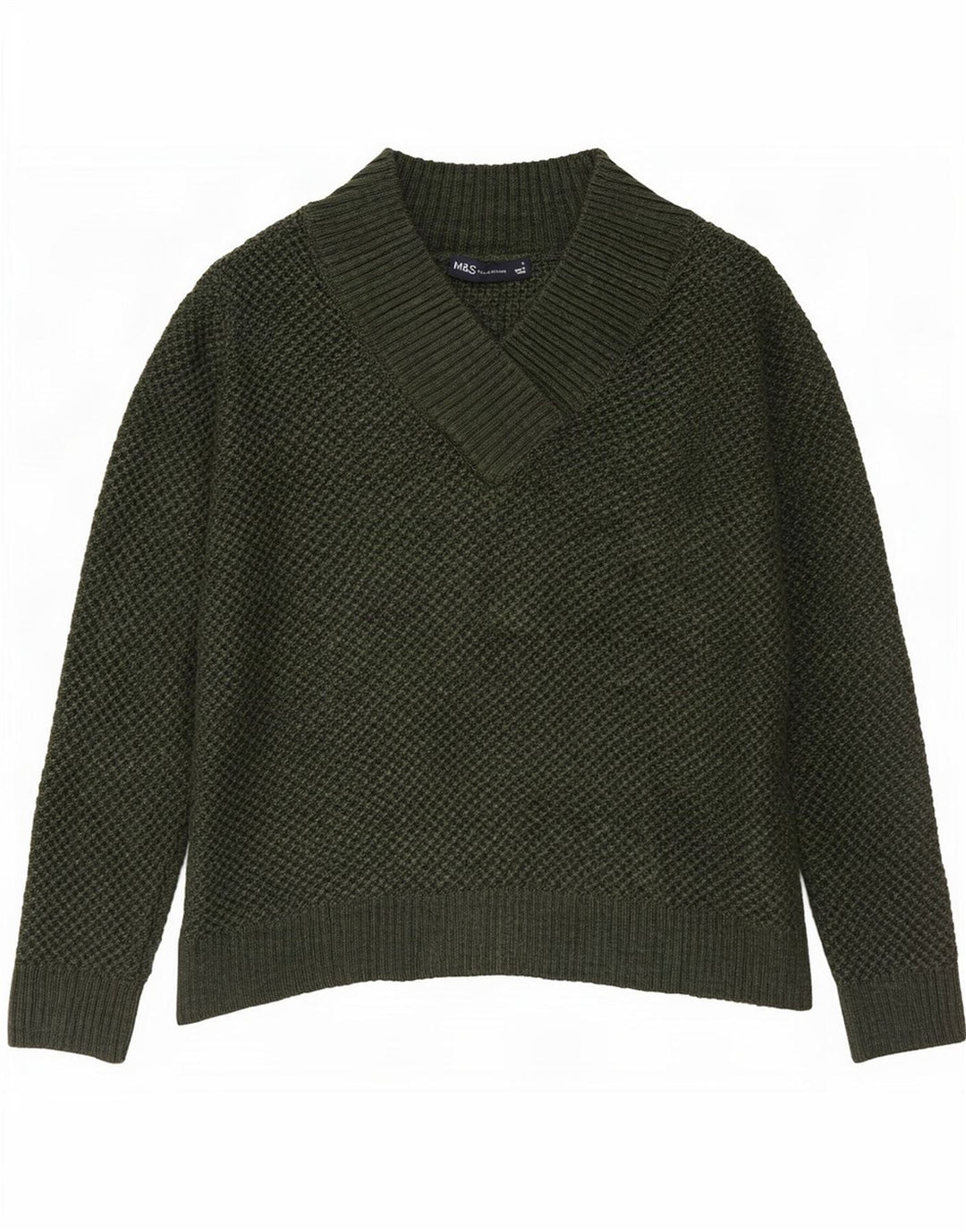 Marks & Spencer Herre V-hals sweater lille grøn akryl