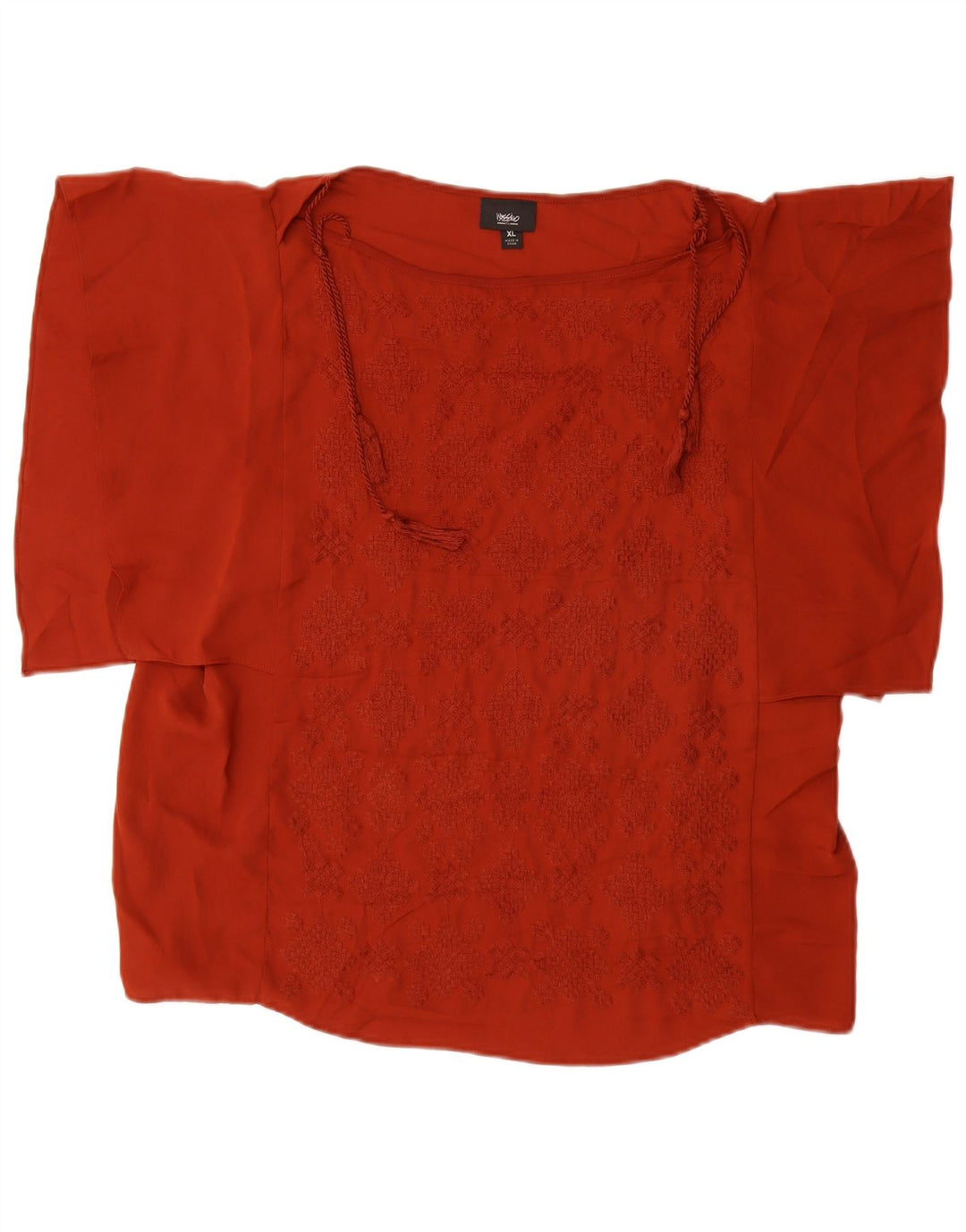 MOSSIMO Dame Batwing Bluse Top UK 18 XL Maroon geometrisk polyester