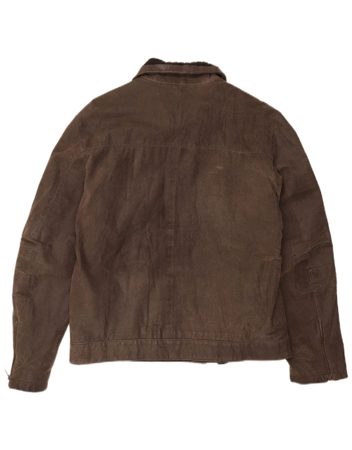 Basic Herre Læderjakke IT 52 XL Brun Læder