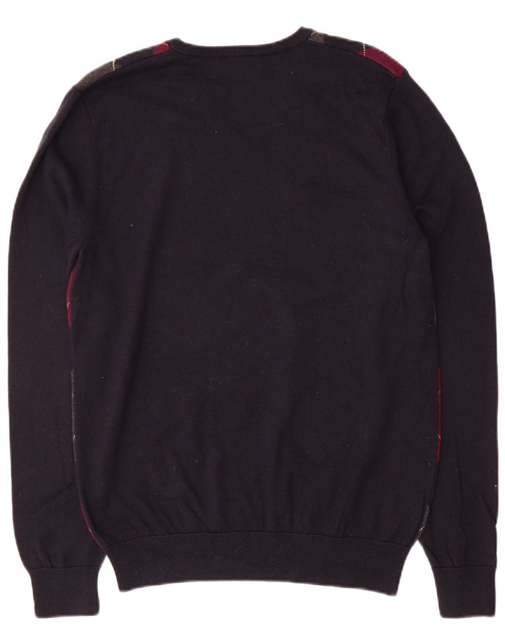Fred Perry Herre V-hals sweater Medium Navy Blue Argyle/Diamond