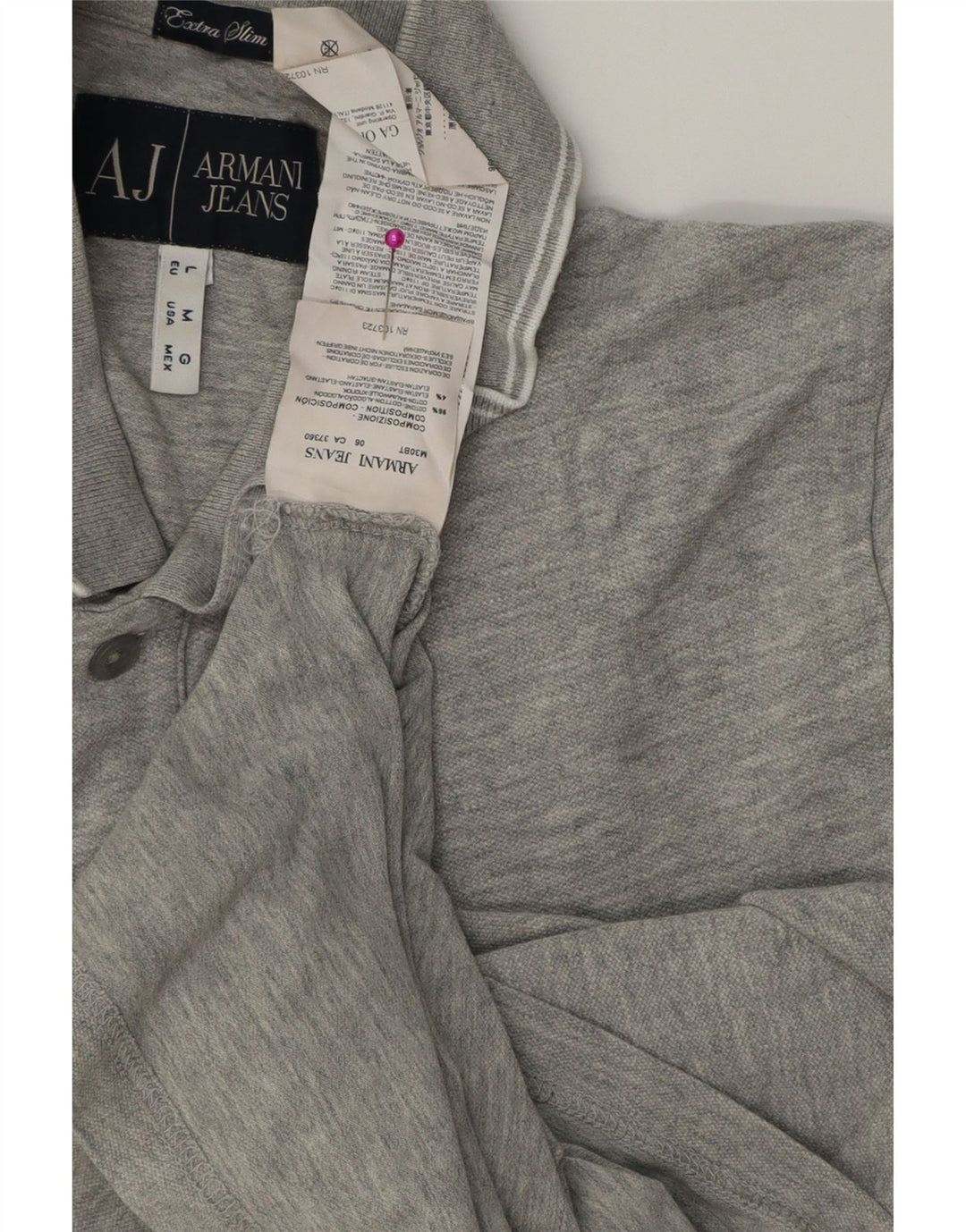 Armani Jeans Herre Extra Slim Fit Polo Shirt Medium Grey Bomuld