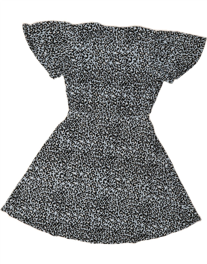 OASIS Womens Wrap Dress UK 10 Small Blue Animal Print Vintage Oasis and Second-Hand Oasis from Messina Hembry 
