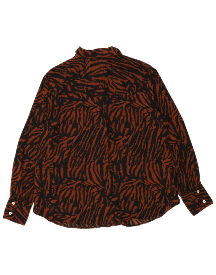 MARKS & SPENCER Womens Shirt Blouse UK 12 Medium  Brown Animal Print