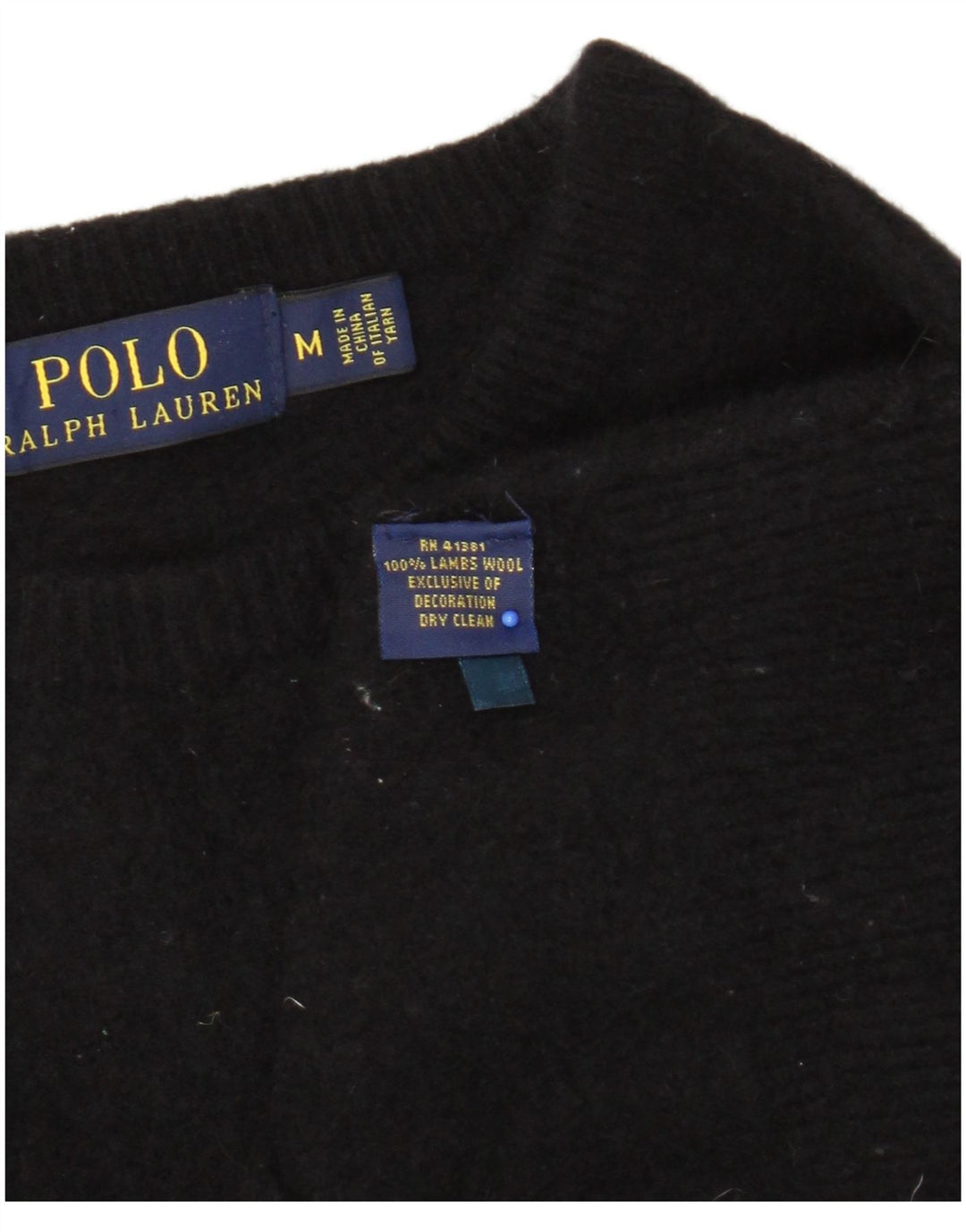 POLO RALPH LAUREN Dame Boat Neck Jumper Sweater UK 12 Medium Black