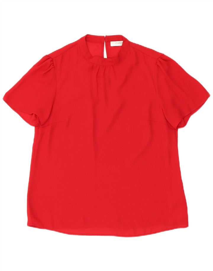 Oasis Damebluse Top UK 12 Medium Rød Polyester