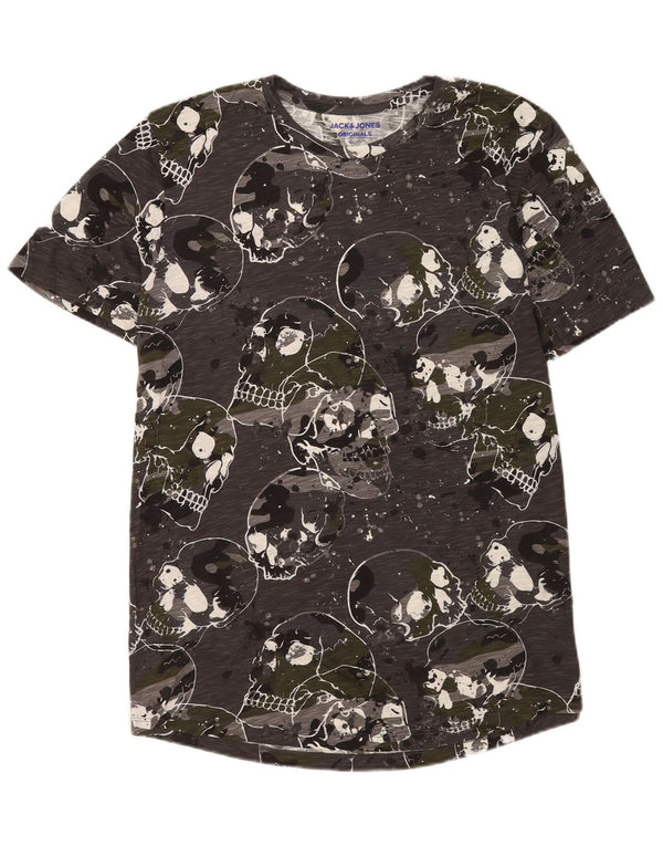 Jack & Jones Herre Slim Fit Grafisk T-Shirt Top XL Grå Gothic