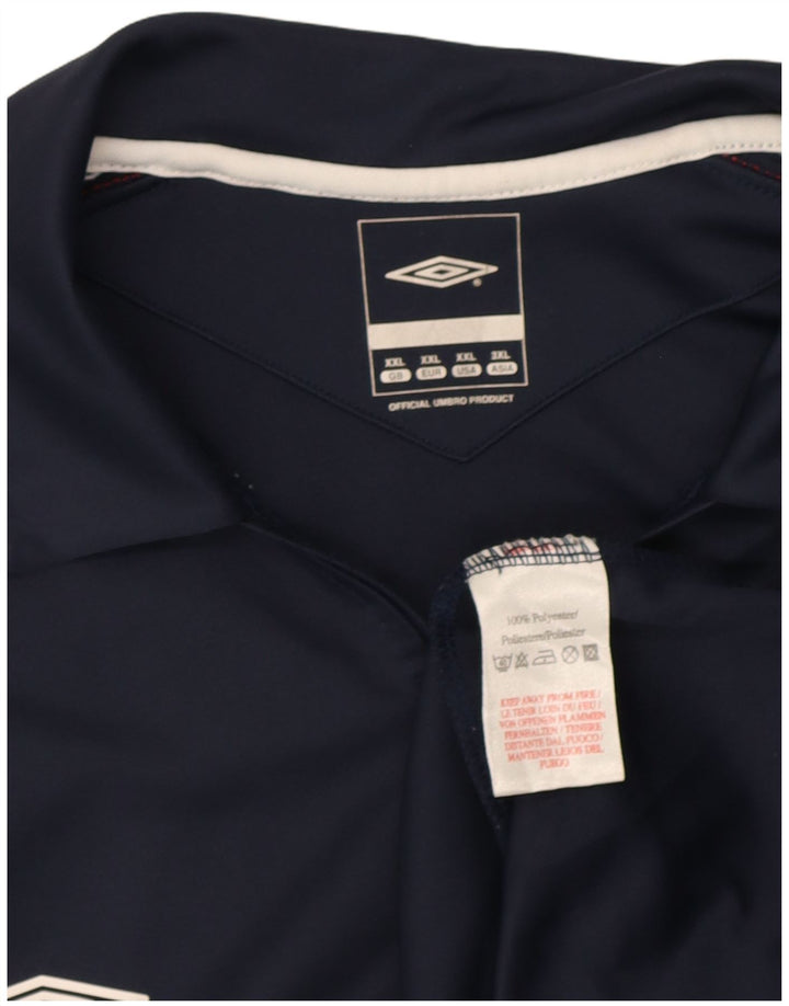 Umbro Poloskjorte med lynlås til mænd 2XL Marineblå Colourblock Polyester