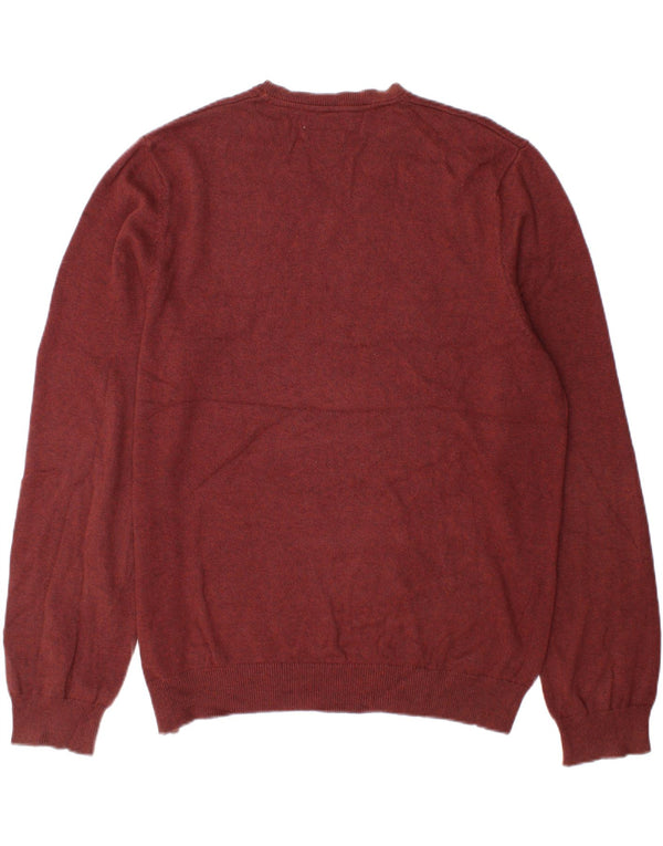 Marks & Spencer Mens V-Neck Jumper Sweater XL Brown Cotton