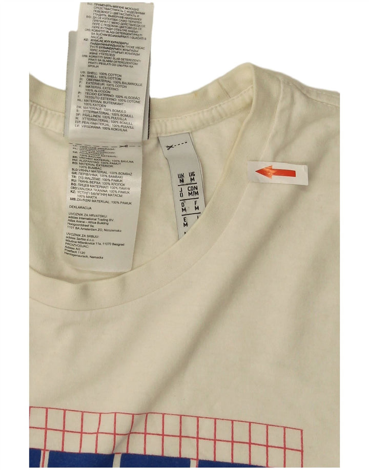 Adidas grafisk t-shirt til mænd, medium off white bomuld