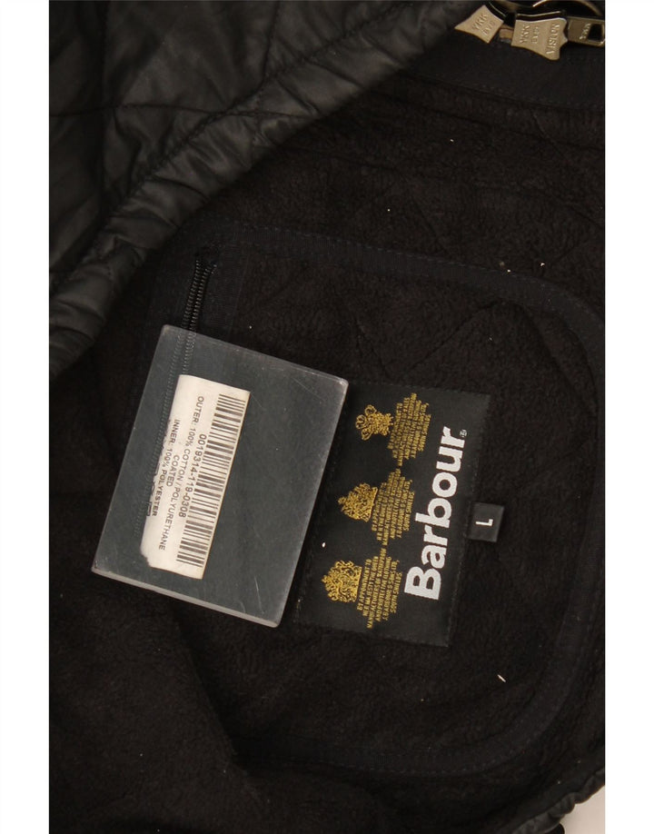 Barbour Herre quiltet jakke UK 40 Stor sort bomuld