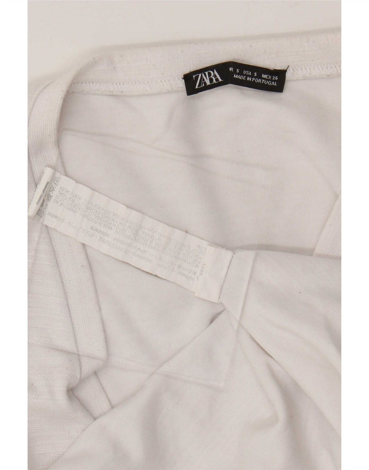 Zara Dame Oversized Vest Top UK 10 Small White Polyester