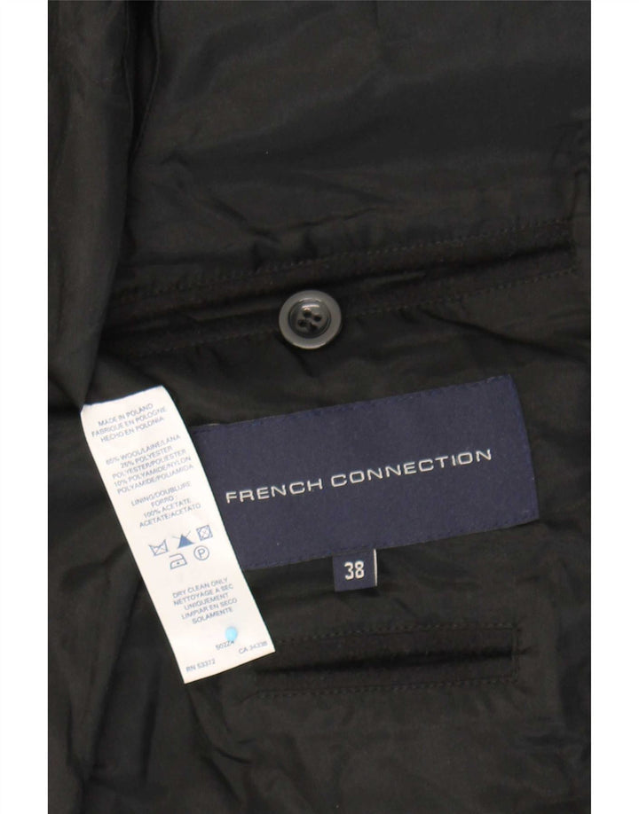 French Connection Dame Overfrakke EU 38 Medium Sort Uld