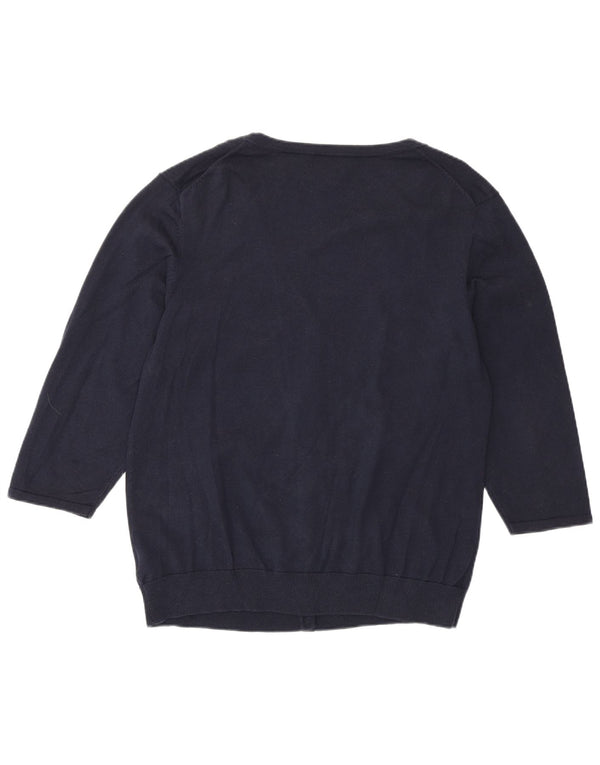 Tommy Hilfiger dame cardigan sweater med 3/4 ærmer UK 20 2XL marineblå