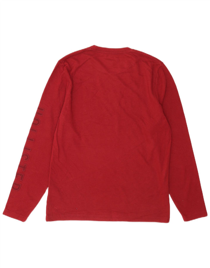 Hollister Herre Grafisk Top Langærmet Medium Bourgogne Bomuld