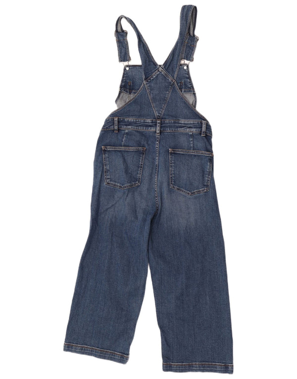 Fat Face Dame Dungarees Capri Jeans UK 12 Medium W32 L21 Blå Bomuld