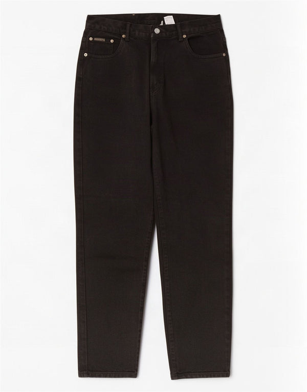 Calvin Klein Dame Højtaljet tilspidsede Jeans US 12 Large W28 L29 Sort